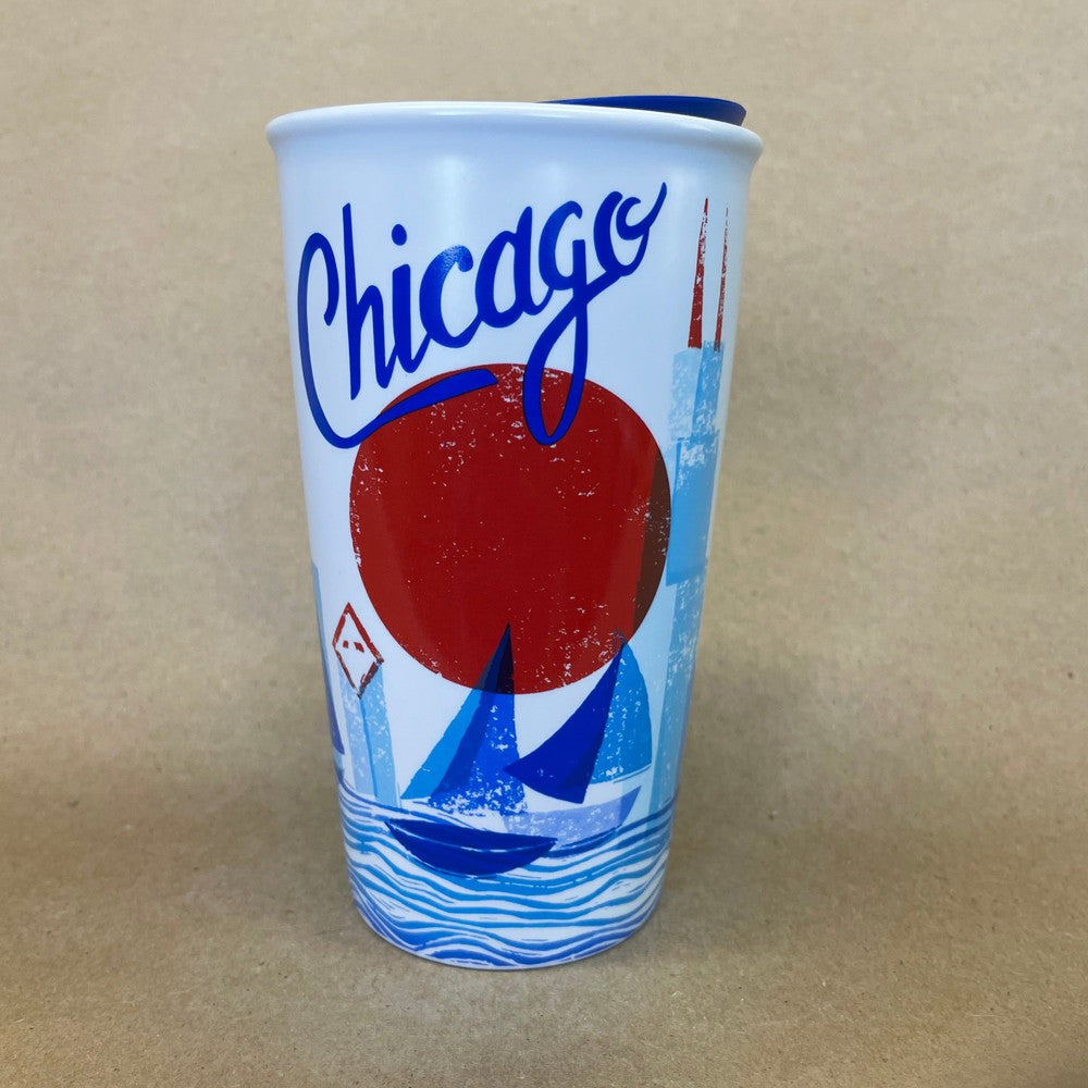 Starbucks Chicago Ceramic Sailboat Tumbler Mug-2016