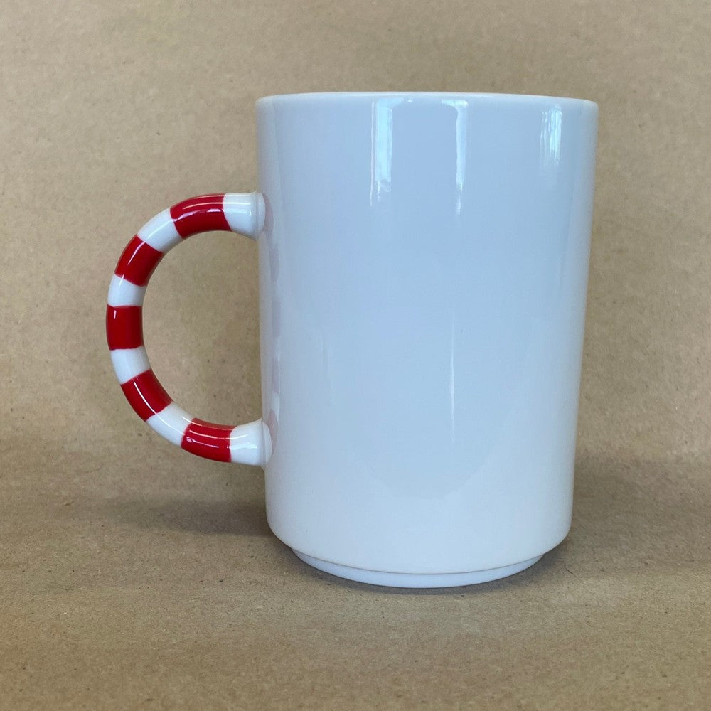 Starbucks Christmas Siren Holly Doves Wreath Candy Cane Handle Mug