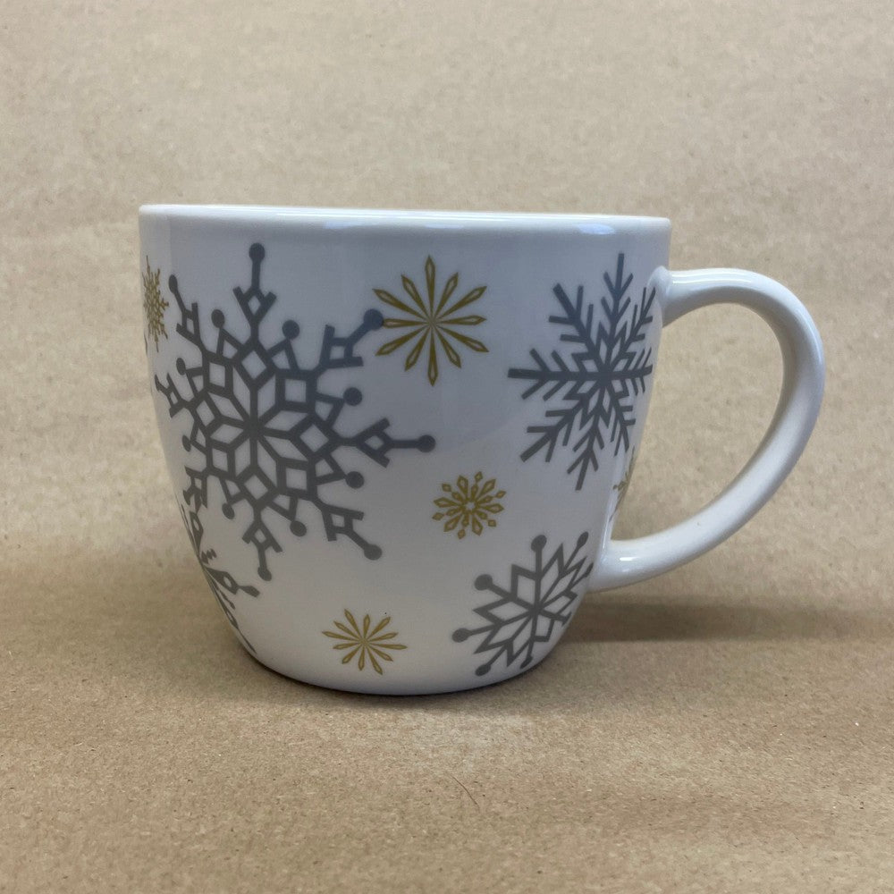 Starbucks Gold Silver Snowflakes Mug-2009