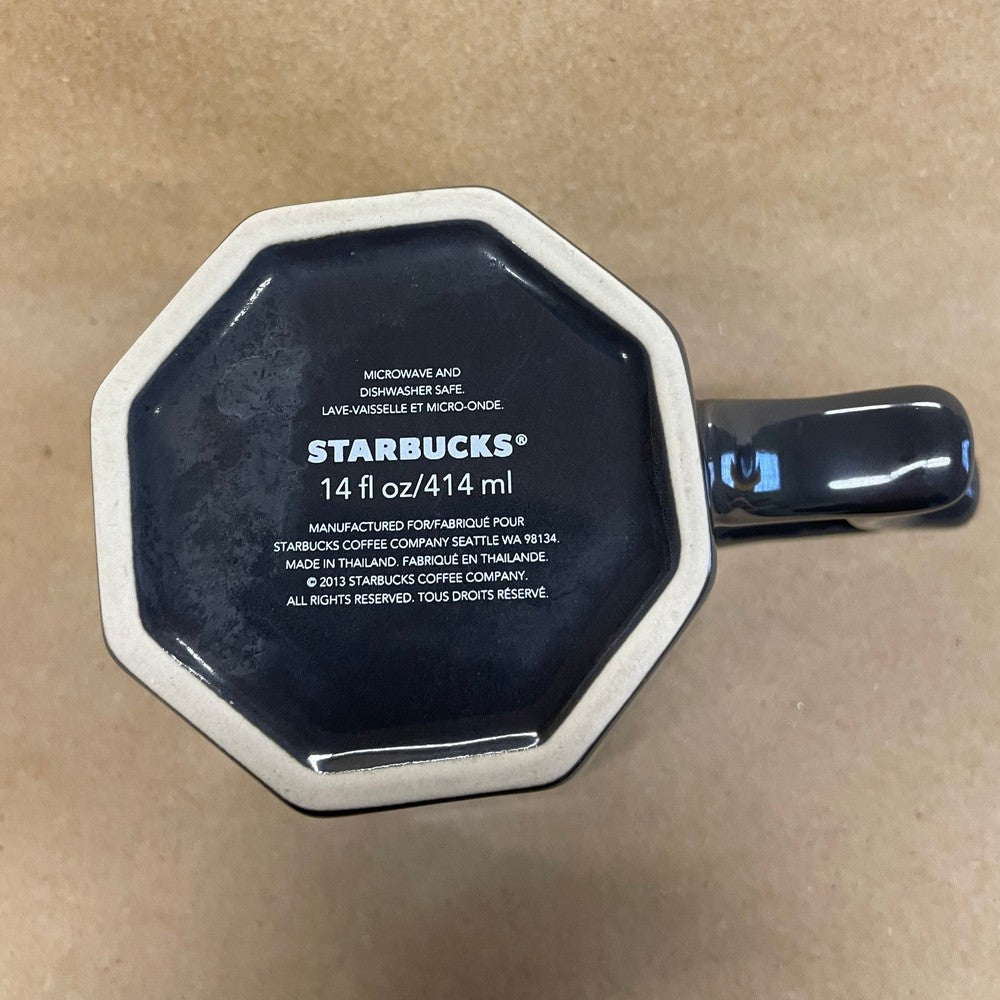 Starbucks Gunmetal Grey Scroll Handle Mug-2013