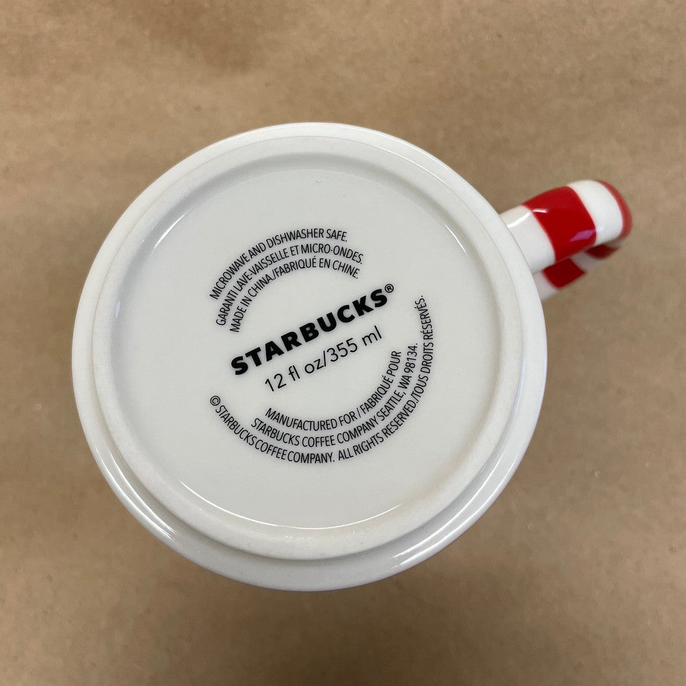 Starbucks Red Christmas with Striped Handle Mug