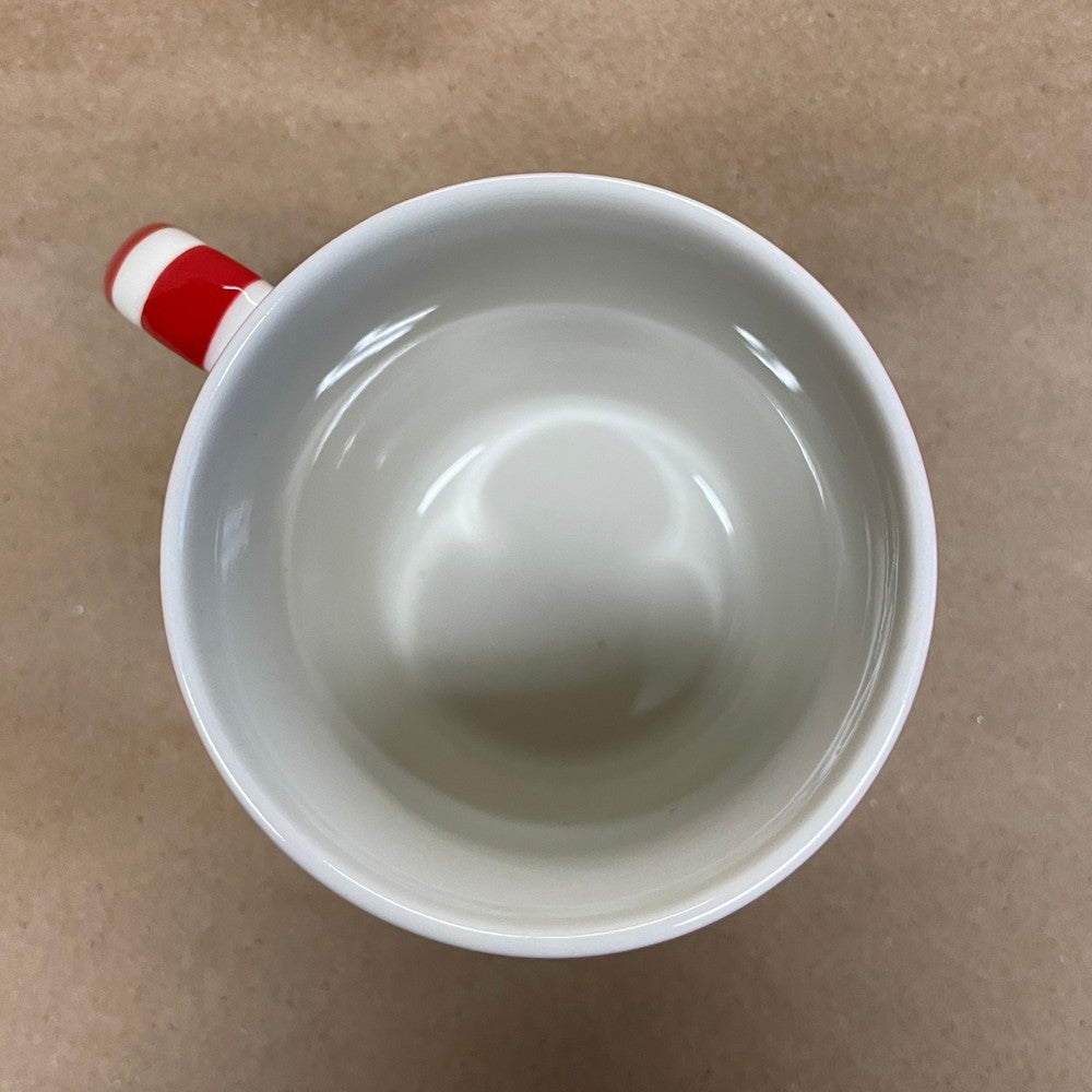 Starbucks Red Christmas with Striped Handle Mug