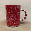 Starbucks Red Christmas with Striped Handle Mug