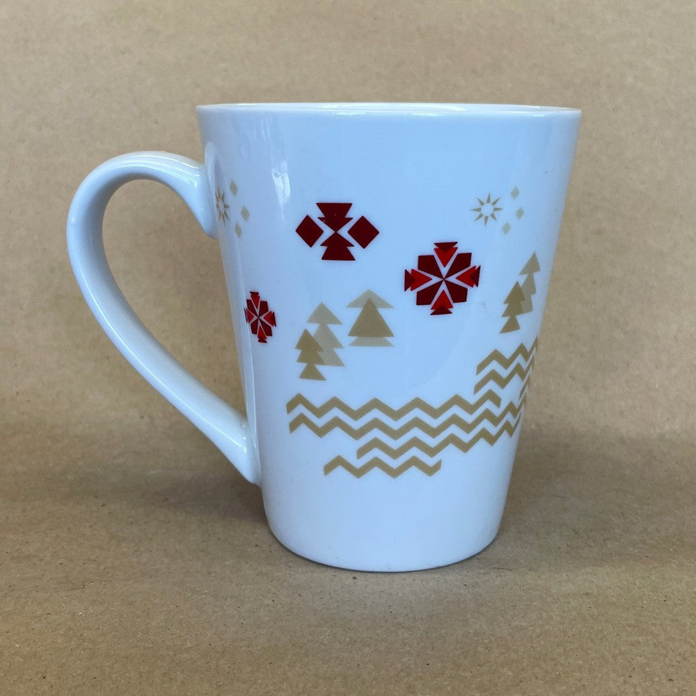 Starbucks Red and Gold Christmas Village Mug-2013