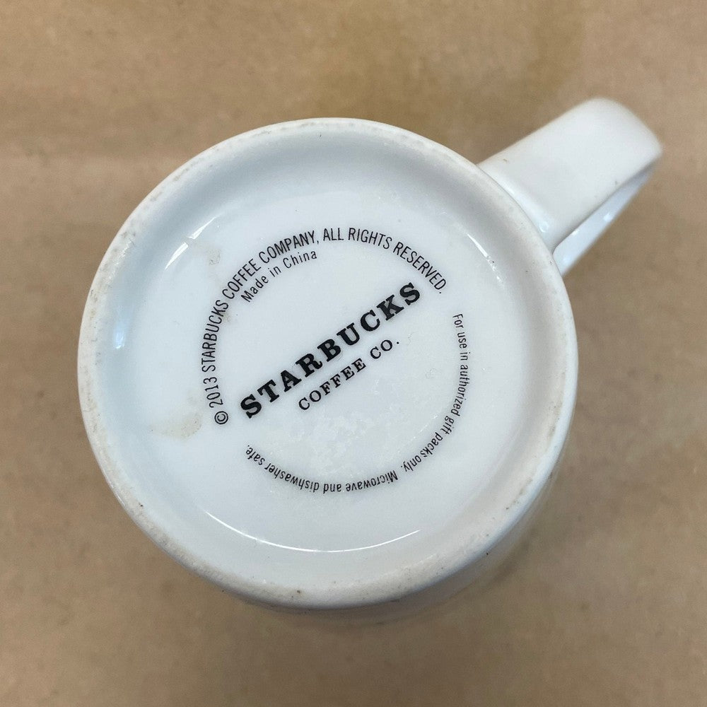 Starbucks Red and Gold Christmas Village Mug-2013