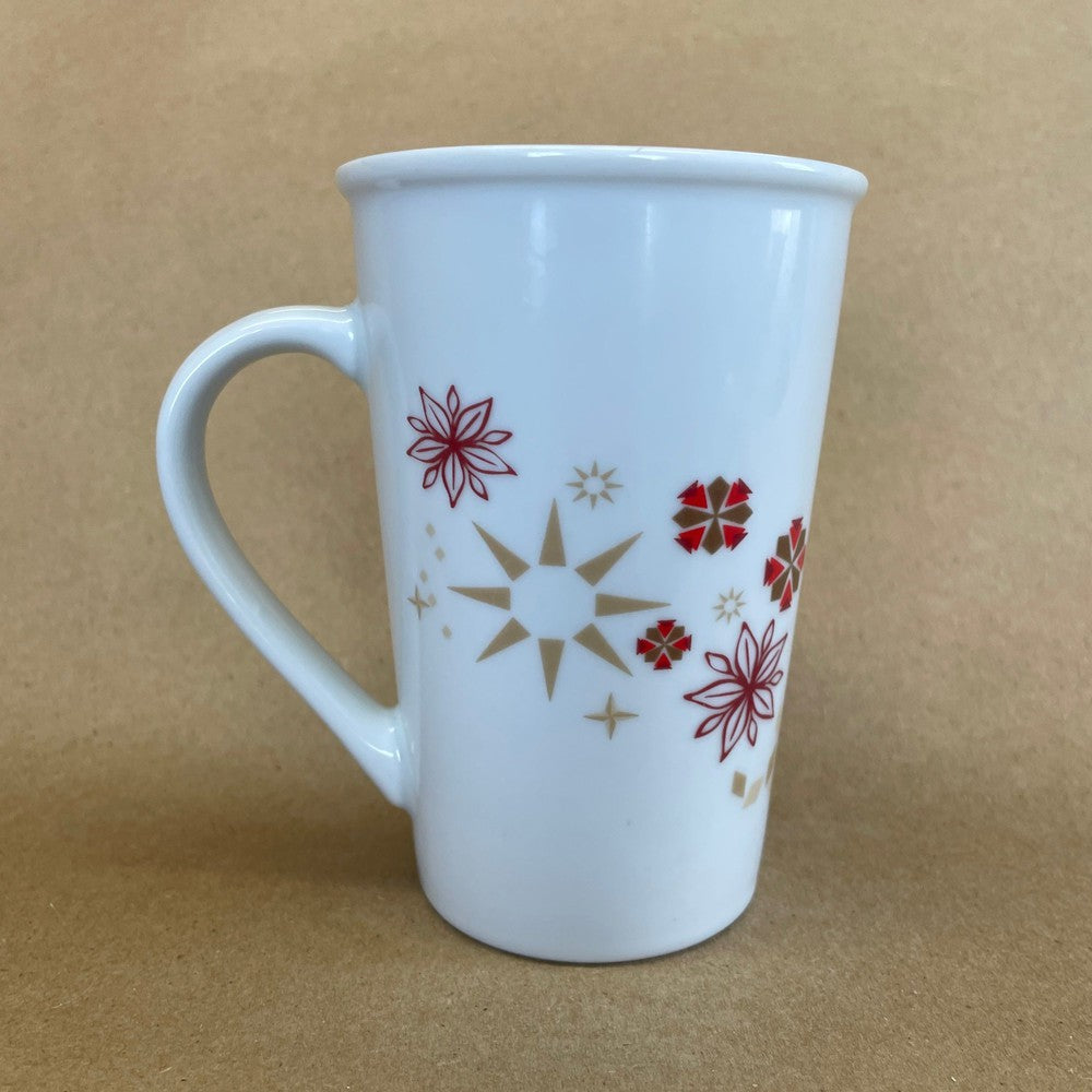 Starbucks Red and Gold Flowers Christmas Tall Mug-2015