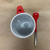 Starbucks Red and Silver Expresso Mug with Spoon-2014