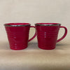 Starbucks Red with Silver Rim Mugs-2007 Pair