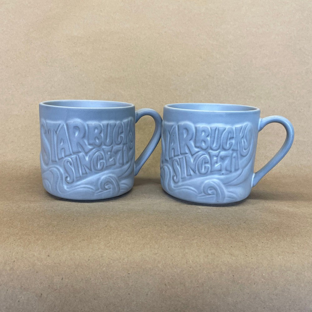 Starbucks Since 71 Embossed Mugs-2016 Pair