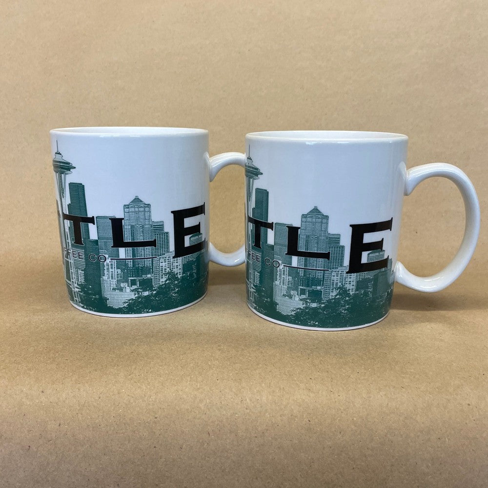 Starbucks Skyline Series Seattle Mugs-2002 Pair