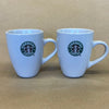 Starbucks Small White with Green Logo Mug-2007 Pair