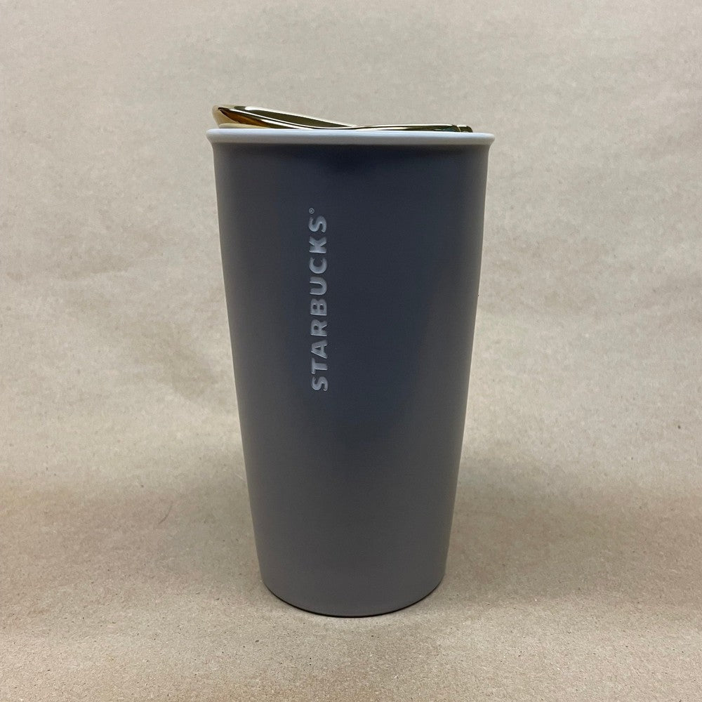 Starbucks Swarovski Anniversary Ceramic Gray & Gold Tumbler Mug-2015