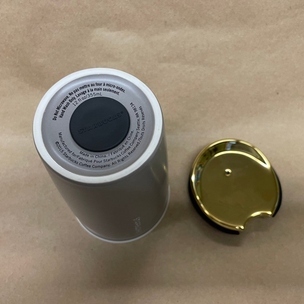 Starbucks Swarovski Anniversary Ceramic Gray & Gold Tumbler Mug-2015