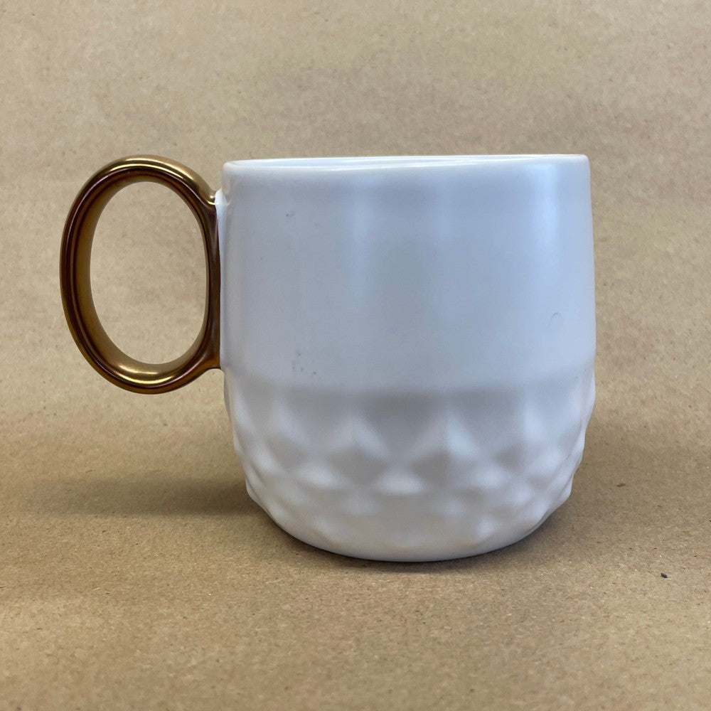 Starbucks White Diamond Gold Handle Mug-2013