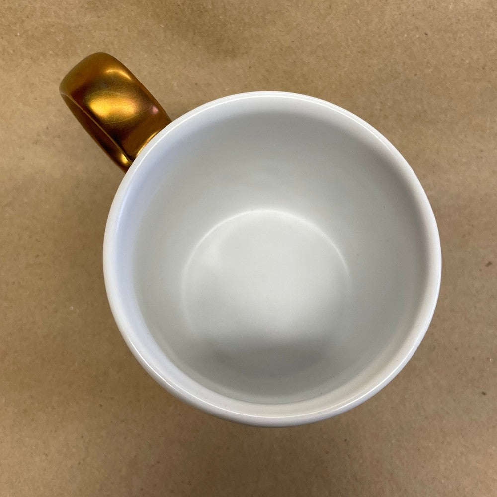 Starbucks White Diamond Gold Handle Mug-2013