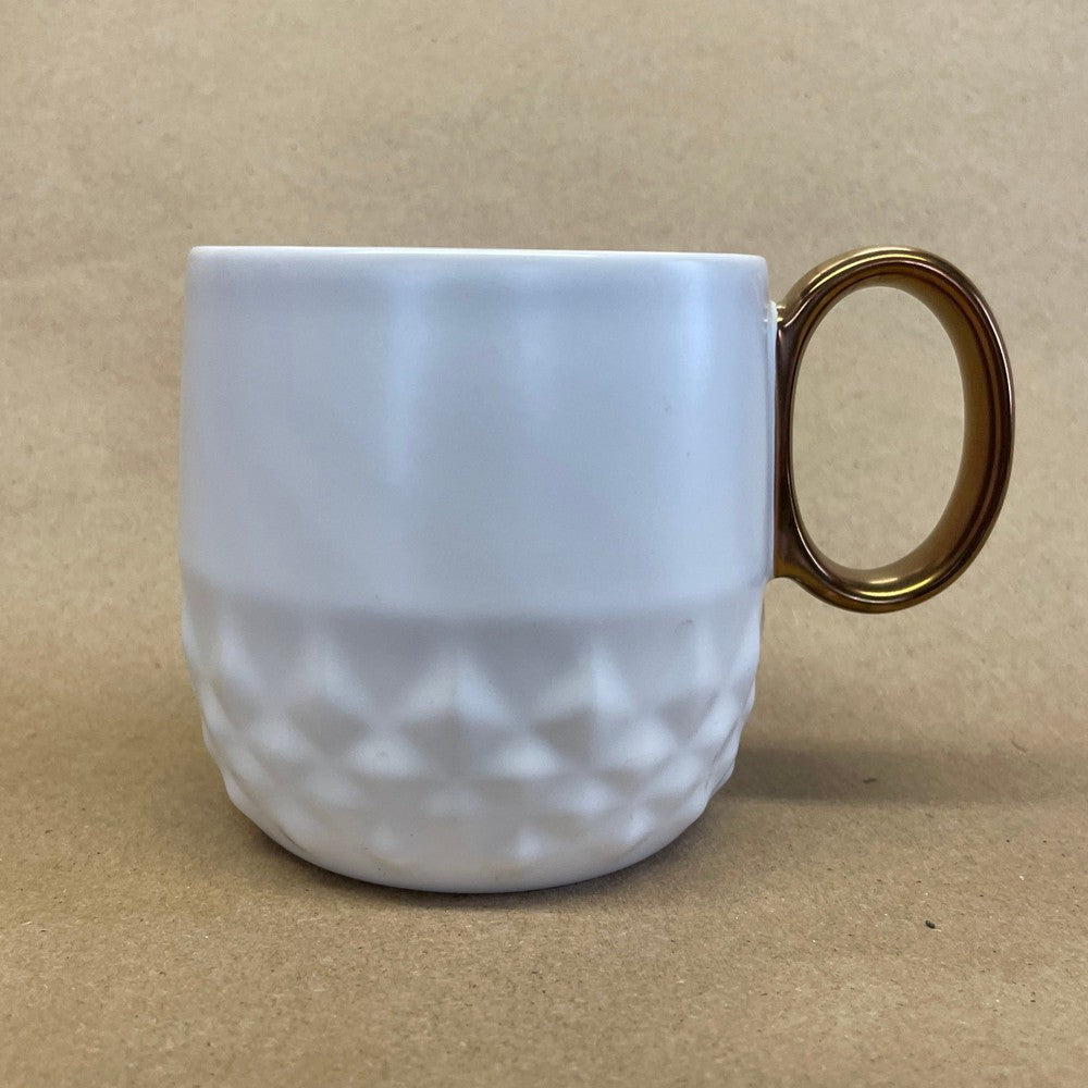 Starbucks White Diamond Gold Handle Mug-2013
