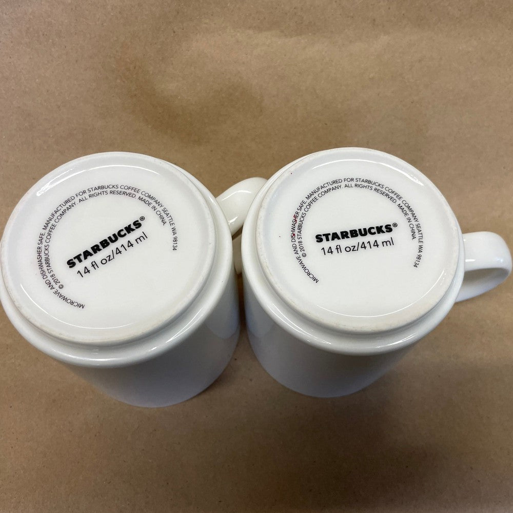 Starbucks White Est. 1971 Mugs-2018 Pair
