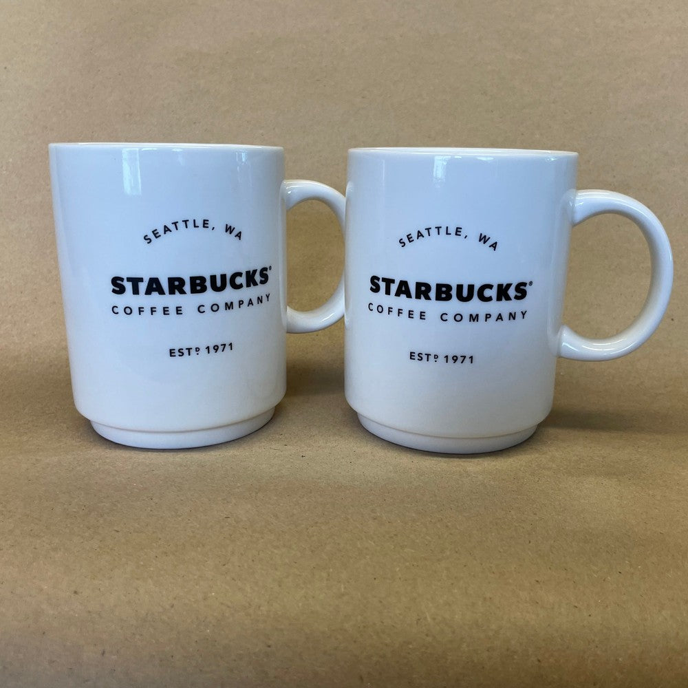 Starbucks White Est. 1971 Mugs-2018 Pair