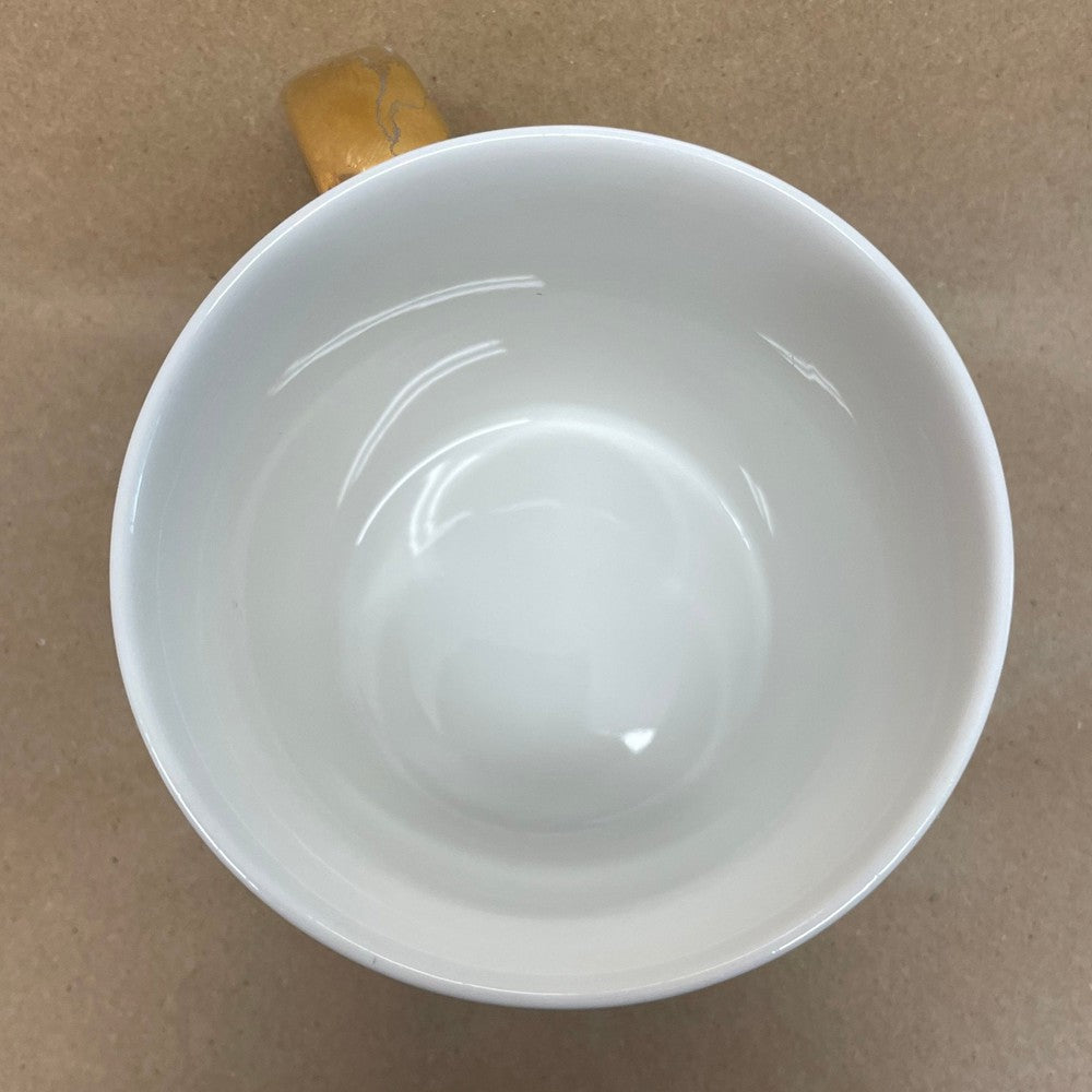 Starbucks White with Gold Handle and Letters Mug-2015