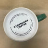 Starbucks White with Green Rubber Embossed Handle Mug-2008