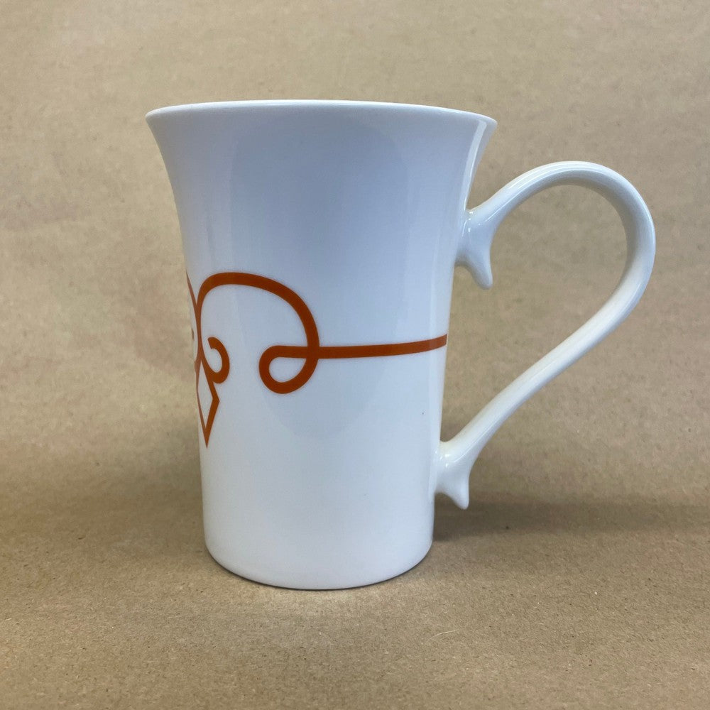 Starbucks White with Orange Geometric Scroll Mug-2014