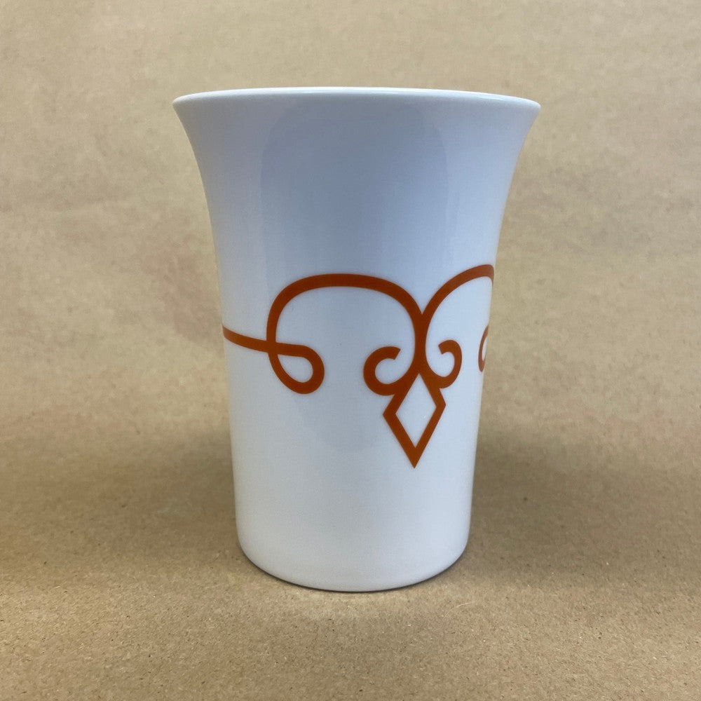 Starbucks White with Orange Geometric Scroll Mug-2014