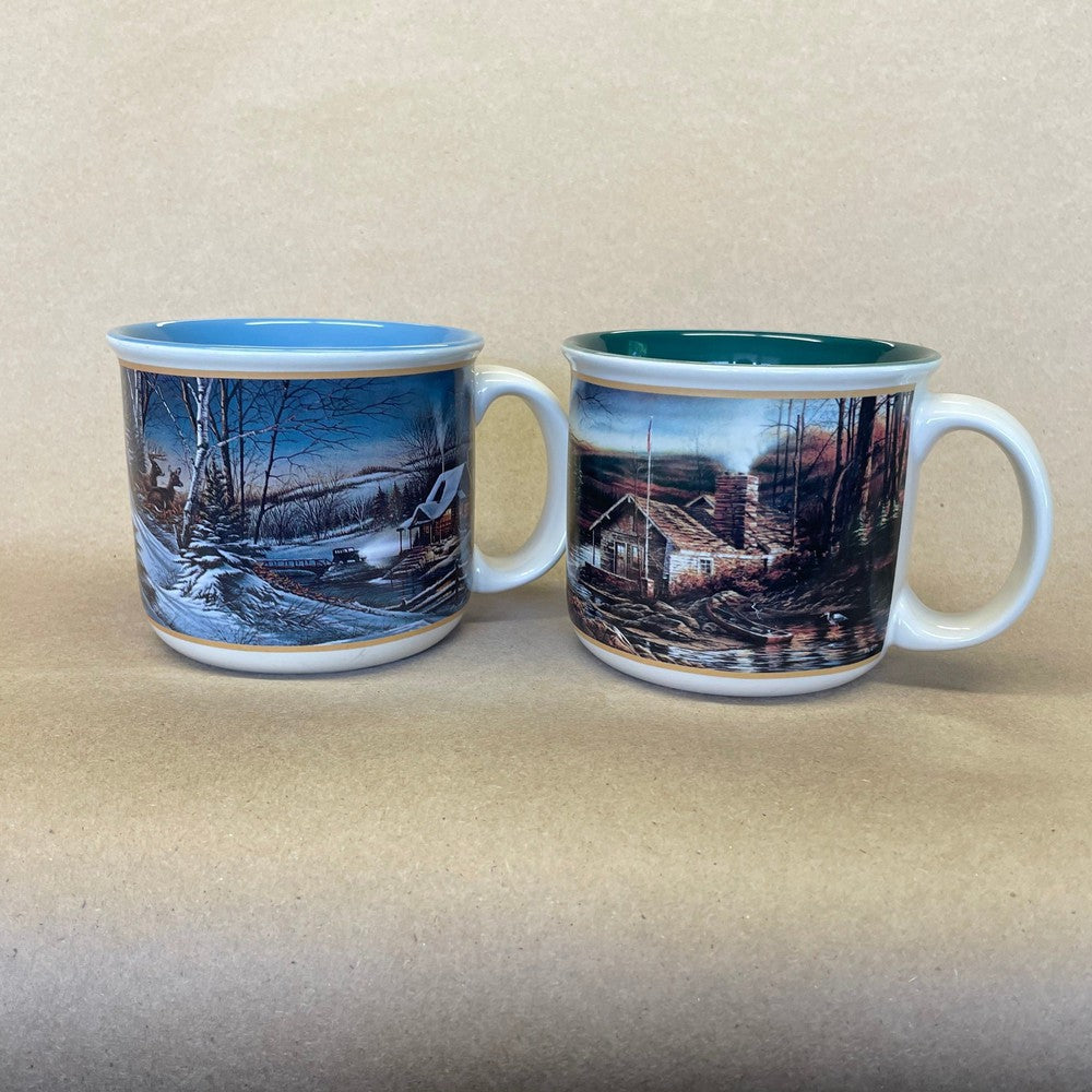 Terry Redlin Autograph Mugs-2002 Pair