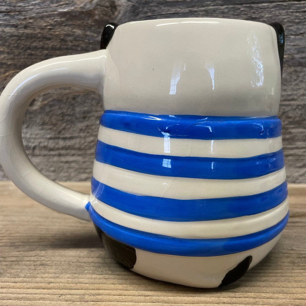 World Market Doggie Mug with Stripe Shirt