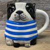 World Market Doggie Mug with Stripe Shirt